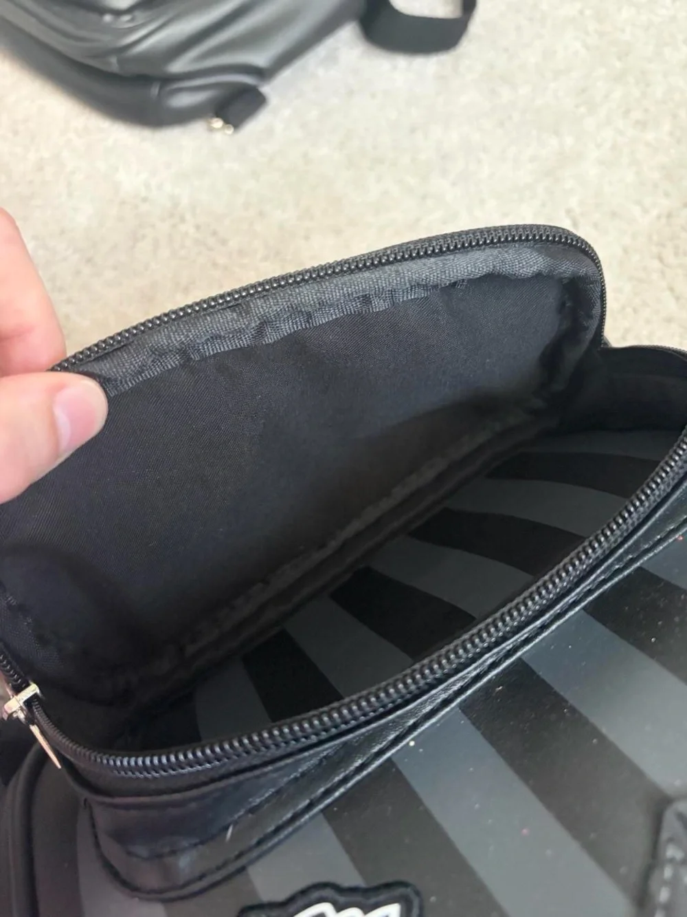 Black Striped Men's Backpack - Unbranded